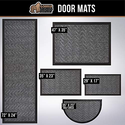 Gorilla Grip Durable Natural Rubber Door Mat, Waterproof, 47x35, Low