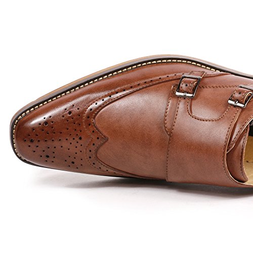 UV Signature UVS42 Men's Double Monk Strap Wing Tip Perforated Slip On