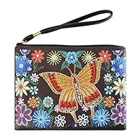 Tekijun DIY Wallet Cross Stitch Coin Butterfly Special Shaped Diamond Painting Wristlet Clutch Women Wallet (V)