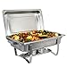 ZENY Pack of 2 Chafing Dish Buffet Set, 8 Quart Stainless Steel Buffet Servers and Warmers for Party Catering, Complete Chafer Set with Water Pan, Chafing Fuel Holder
