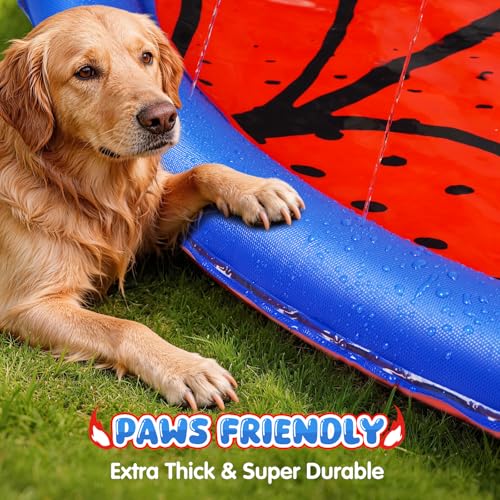 Lubolee Splash Pad for Kids and Dogs, Non Slip Extra Large Splash Pad Outdoor Sprinkler for Kids, Dog Water Summer Toys Outdoor Toys Ages 4-12 (80 inches)