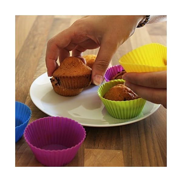 Cupcake Molds, 24 Pack Reusable Silicone Baking Cases Muffin Molds