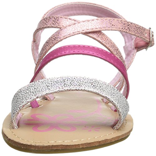 Laura Ashley Shinny Criss Cross Strap Sandal (Toddler),Pink,5 M US Toddler