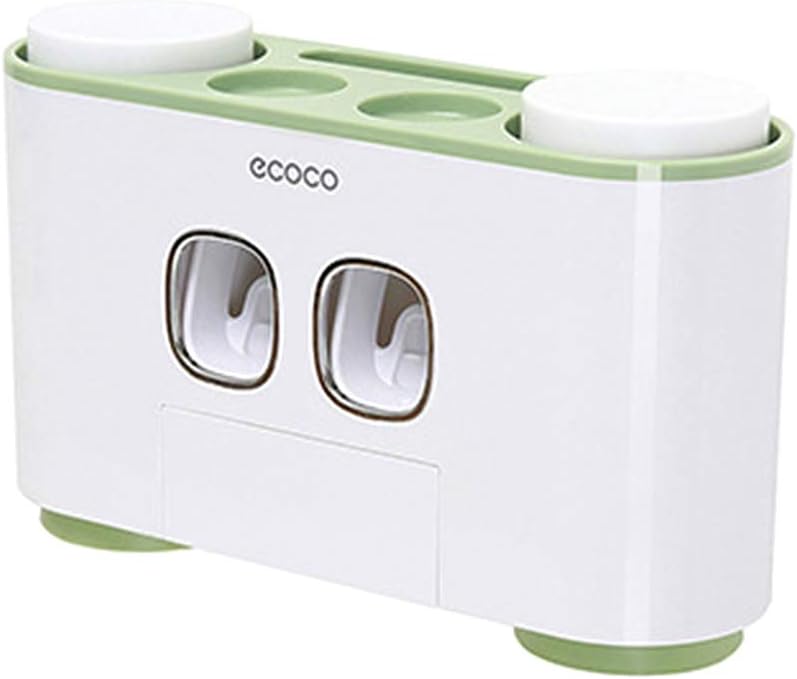 Exing Automatic Double Citrus Squeezer Toothbrush Holder Anti-Dust 4 Cup Bathroom Storage Holder une taille green