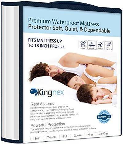 Full Size Kingnex Mattress Protector Soft Breathable Blocks Dust Mites Waterproof Matttress Cover - 10 Year Warranty
