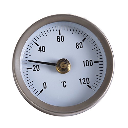 UEB Pipe Thermometer Temperature Gauge w/Clip-On Spring 0-120â„ƒ 63mm Dial Dia