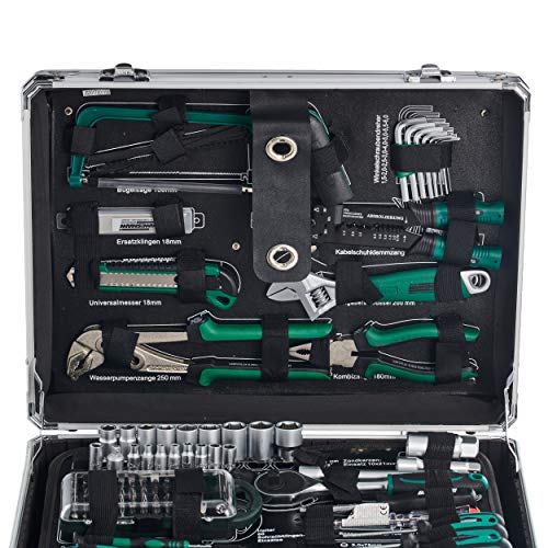 Brüder Mannesmann 124-tlg. Werkzeugsatz im Alukoffer, Silber, M29072 – Bild 6