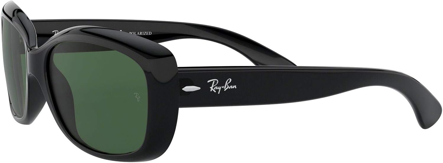 Ray-Ban Women's RB4101 Jackie Ohh Rectangular Sunglasses, Black/Polarized Grey Gradient, 58 mm: Shoes