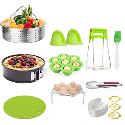 Vemico Pressure Cooker Accessories Set for Instant Pot 10 Pcs Compatible with 5,6,8Qt Pressure Cooker with Steamer Basket, Egg Rack,Egg Bites Mold,Oven Mitts,Food Tong - Thumbnail 7