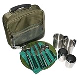 NGT Day Cutlery Plus – Set Posate Da Campeggio In Plastica Verde – 8 Pezzi Con Multiuso E Custodia - 3