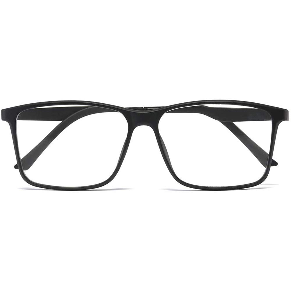 Anti-blue light reading glasses for men and women Blue light filter Computer reading aid Spring hinge Tr glasses (Black ， + 2.0）