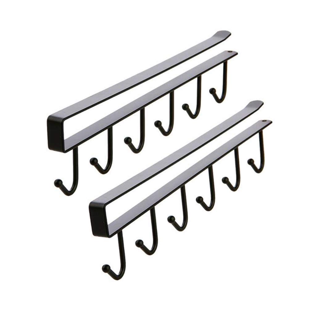 Negro Cabilock 2 Piezas Armario Gancho Colgante Hierro 6 Gancho Soporte