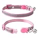 Reflective Breakaway Adjustable Cat Collar Necklace Pink/Purple/Orange Collar with Bell for Puppy Kitten 3pcs a Pack, Size 7.5