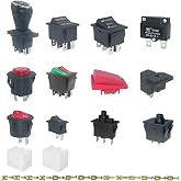 14PCS Set of Switch Kit for Power Wheels Kid's Ride on Toys Replacement Parts, Foot Pedal/Forward Stop Backward Shift/Push Button Power Supply/Reverse Handle Gear/High&amp;Low Speed/Charging Port/Fuse