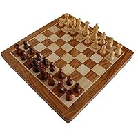 BKRAFT4U 12x12 Inch Chess Set - Handmade Wooden Rosewood Foldable Magnetic Chess Game Board with Storage Slots, 12 inch 2 Queens