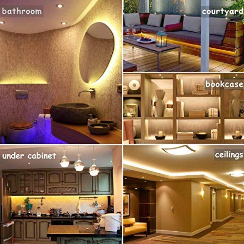 HOMELYLIFE 12V LED Strip Light Warm White SMD 2835 - Non-Waterproof 16.4Ft 300 LEDs Tape Lights for Home, Party, DIY Decor and More - Warm White Coating