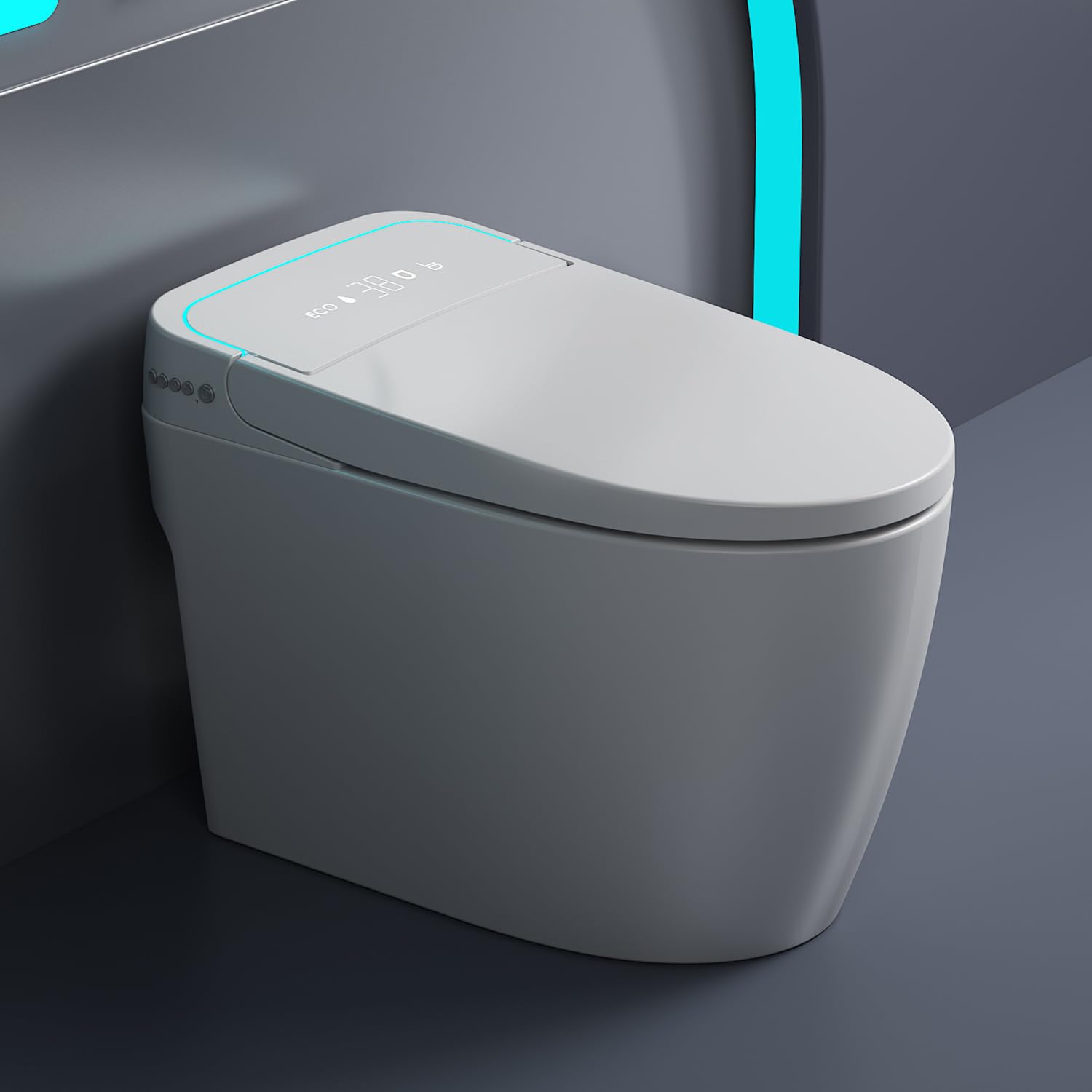 Photo 1 of Glendan Smart Toilet Auto Flush: Elongated Heated Seat Tankless Toilet, Off Seat Dual Flush Electric One Piece Toilet for Bathrooms, Night Light,Remote,Pre Wetting,Soft Close Seat&Lid,ADA Comfort