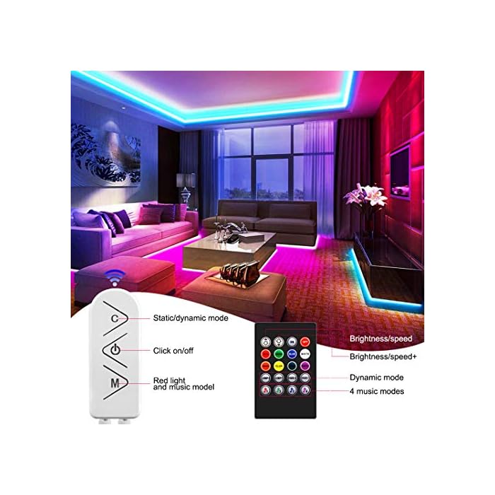 Tira de luces LED SMD5050 que cambian de color de 17 m con sincronización de música que cambia de color + controlador Bluetooth - Imagen 3
