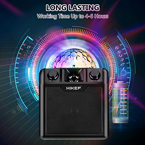 HIKEP Bluetooth Karaoke Machine with Disco Ball, Karaoke Home System