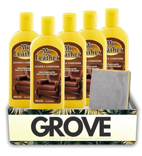 5x Mr. Leather Original Scent Leather Cleaner and Conditioner 8 oz Liquid Bundl…