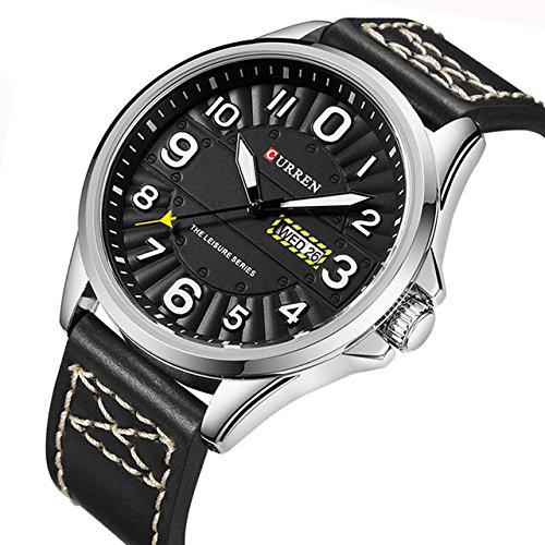 Hombres Reloj de Pulsera Hombre Top Brand Luxury Relojes Deportivos Leather Army Military Hombres Reloj de Pulsera Marrón - Imagen 3