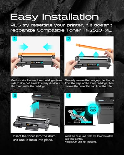 iNKPAD TN-2510XL Toner Compatible with Brother TN2510XL for MFC-L2860DW MFC-L2800DW DCP-L2660DW DCP-2620DW HL-L2445DW HL-L2400DW Printers (1 Black)