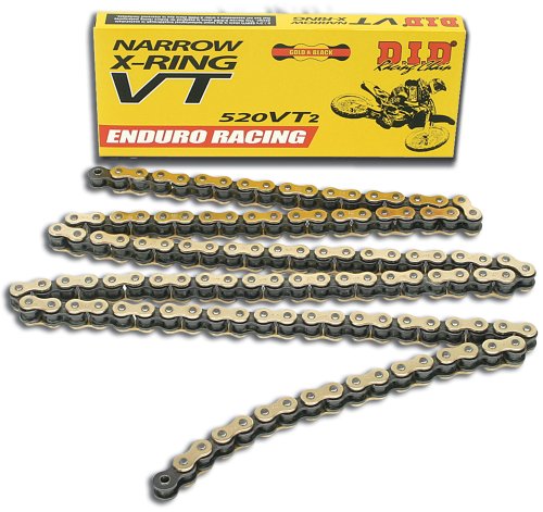 DID 520VT2-114 Gold Narrow X-Ring Chain with Connecting Link