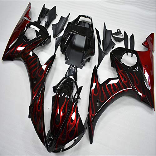 NT FAIRING Red Flames Injection Mold Fairing Fit for Yamaha YZF 2003-2005 R6 & 2006-2009 R6S New Painted Kit ABS Plastic Motorcycle Bodywork Aftermarket