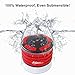 iFox iF013 Bluetooth Shower Speaker with Suction Cup-100% Waterproof-LED Light- FM Radio- Portable Wireless Speaker-8 hrs Playtime- Connects to All Bluetooth Devices (Red & Black)