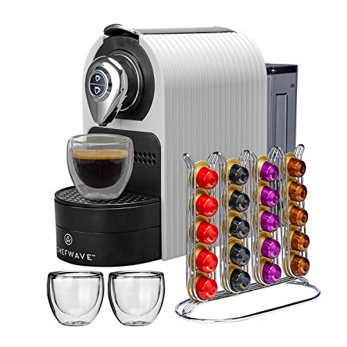 ChefWave Mini Espresso Machine Nespresso Capsules Compatible Programmable 27 Oz