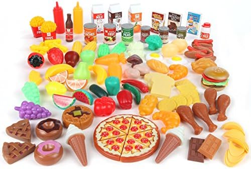 Play Food Set For Kids Toy Food For Pretend Play Huge 125 Piece Play Kitchen Set With Childrens Educational Food Toys For Toddlers Inspires Imagination Fake Plastic Foods For