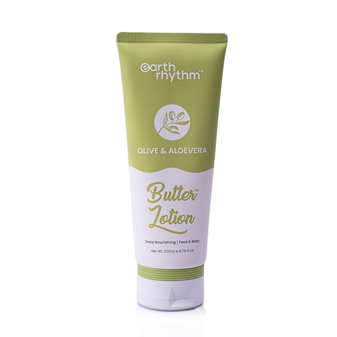 Earth Rhythm Olive & Aloevera Butter Body Lotion | Deeply Nourishes, Soothes Skin & Intensely Hydrates | for All Skin Type | Men & Women – 200 ml
