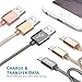 Lightning Cable, Oaxis Tech 1 pcs Rose Gold Nylon Braided Lightning to USB Cable 6.6ft/2M 8-Pin Lightning USB Charge Data Sync Cord for iPhone 6/6s/5/5S/5C/SE/Plus,iPad 4,iPad Air 1/2/Pro,iPad Mini
