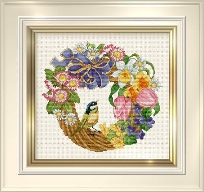 Amazon クロスステッチ 刺繍 用図案 Ems064 Colorful Spring 刺しゅう図案 通販