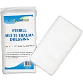 Primacare WT-7705 First Aid Sterile Multi Trauma Dressing for Stopping Heavy Bleeding in Large Open Wounds, Treating Lacerations and Piercing Injuries, 30" x 12"