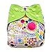One Size Reusable Charcoal Bamboo Cloth Pocket Diapers, 6-pack Bundle Set + 12 Inserts (Girl Prints)
