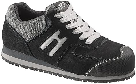 HYTEST Women's Suede Leather Mesh Athletic Shoe (09.5 W, Black)