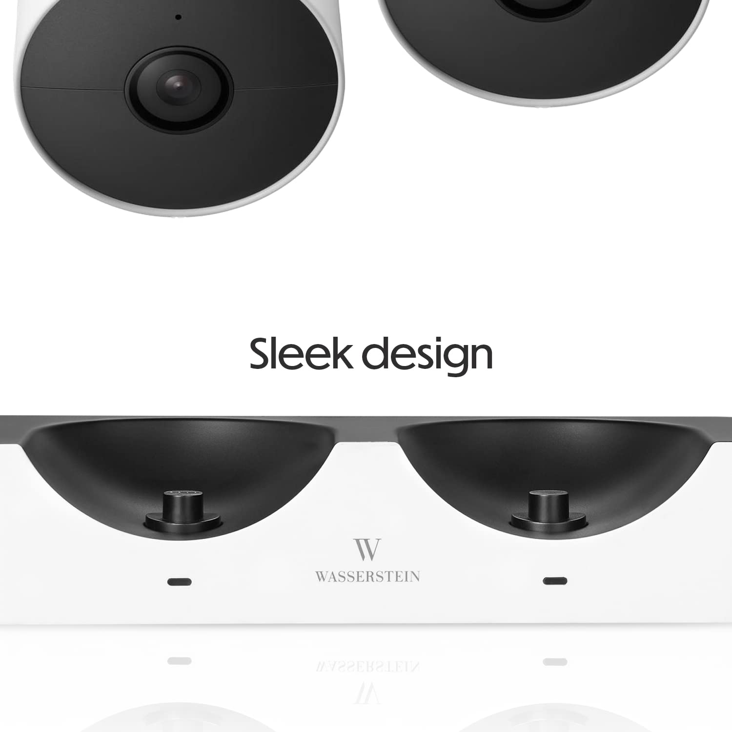 Wasserstein Charging Station Compatible with Google Nest Cam Outdoor or Indoor, Battery - Dual Charging Slot for Nest Cam (Nest Cam NOT Included)