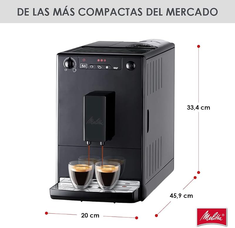 Melitta solo e950, cafeteira, 15 barras, grãos de café para expresso, limpeza automática, personalizável.