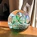 WHW Whole House Worlds Emerald Green Dynamic Bubbles, Paperweight, Handcrafted Art Glass, 3 1/2 Inches