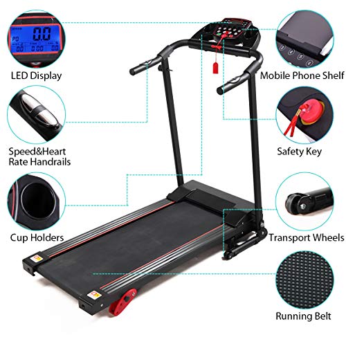 Thegreatshopman Folding Electric Treadmill Power Motorized Running Machine for Home Gym Exercise Walking Fitness - Thumbnail 4
