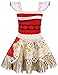 AmzBarley Princess Dress for Girls Halloween Costumes Cosplay Outfit Kids Christmas Flutter Sleeve Adventure Role Play Clothes Age 4-5 Years Size 6