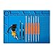 Kaisiking Magnetic Soldering Mat Heat Insulation Silicone Mat Placing Screws Soldering Accessories Kit with 6 Aid Tips Tools, Anti-Static Wrist and 2 Tweezers Repair Work Mat, 13.8 x 9.8 inch