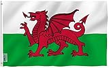 ANLEY [Fly Breeze] 3x5 Foot Wales Flag - Vivid Color and UV Fade Resistant - Canvas Header and Double Stitched - Welsh Flags Polyester with Brass Grommets 3 X 5 Ft