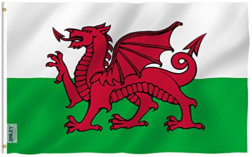 ANLEY [Fly Breeze] 3x5 Foot Wales Flag - Vivid Color and UV Fade Resistant - Canvas Header and Double Stitched - Welsh Flags Polyester with Brass Grommets 3 X 5 Ft