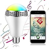 ICOCO Bluetooth Smart Speaker Light E27 LED White + RGB Bulb Colorful Lamp Smart Music Audio Bluetooth Speaker with Remote Control for Home, Stage