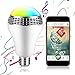 ICOCO Bluetooth Smart Speaker Light E27 LED White + RGB Bulb Colorful Lamp Smart Music Audio Bluetooth Speaker with Remote Control for Home, Stage
