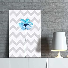 Canvas Wall Art - Blue Watercolor Style Flower Petal - Giclee Print Gallery Wrap Modern Home Art Ready to Hang - 12x18 inches