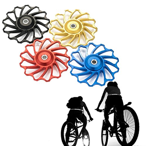 Chartsea 13T Bike Rear Derailleur Bicycle Derailleur Guide Roller Ceramic Jockey Wheel (blue)