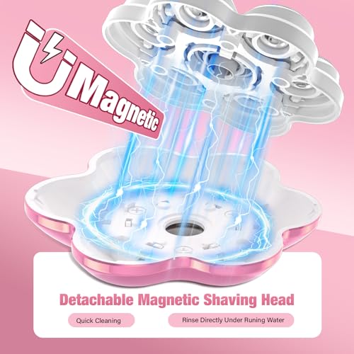 Electric Razors for Women, 120 Min Runtime, IPX8 Shaver for Sensitive Skin | 7D Floating Stainless Steel Blade, Wet & Dry Use, Works on Face, Legs, Arms, Bikini Area, Home & Travel Use
